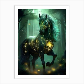 Horse In The Forest Art Print