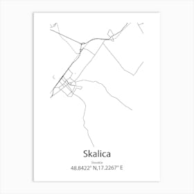 Skalica,Slovakia Minimalist Map Art Print