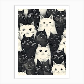 Perfectly Repeatable Artwork With Cute Cat Faces 53 Art Print