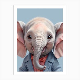 Cute Baby Elephant Nursery Ilustration (20) Art Print