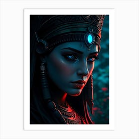 Cleopatra In Light Reflection - Diverse Art Illustration 38 Art Print