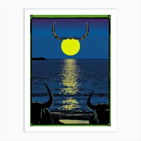 Moon And Horns Art Print