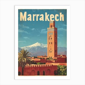 Aihrgdesign A Vintage Travel Poster Of Marrakech 1 Art Print