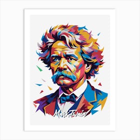 Mark Twain 03 Portrait WPAP Pop Art Art Print