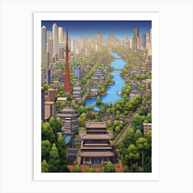 Tokyo Pixel Art 4 Art Print
