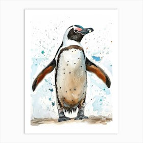 Humboldt Penguin Laurie Island Watercolour Painting 4 Art Print