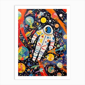 Astronaut Colourful Illustration 12 Art Print