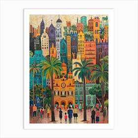 Kitsch Mexico City Painting 2 Art Print