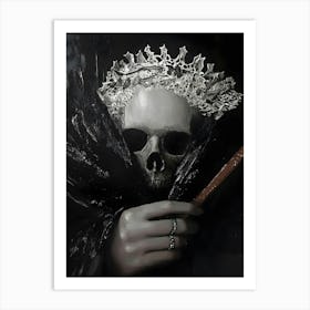 Dark Gothic Skeleton Queen Art Print