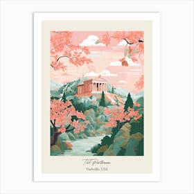 The Parthenon   Nashville, Usa   Cute Botanical Illustration Travel 1 Poster Art Print