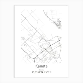 Kanata,Canada Minimalist Map Art Print