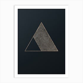 Abstract Geometric Gold Glyph on Dark Teal n.0201 Art Print