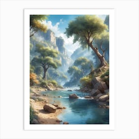 River In The Forest Art Print