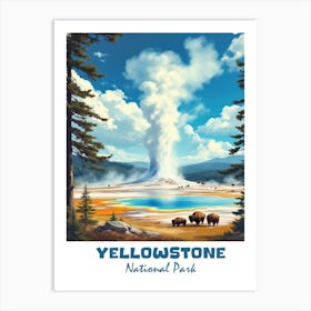 Yellowstone National Park Vintage V 05 Art Print