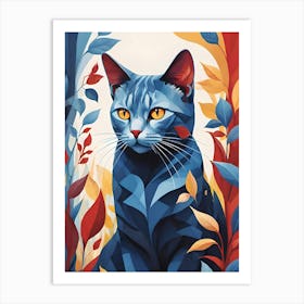 Blue Cat Art Print