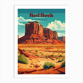 Red Rock Arizona Digital Travel Illustration Art Print