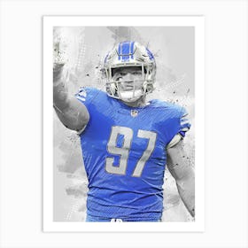 Aidan Hutchinson Detroit Lions Art Print