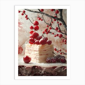 Cake With Berries Art Print