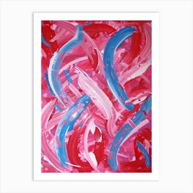 Pink And Blue Swirls Art Print