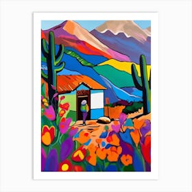 Cabin on the mountains Art Print