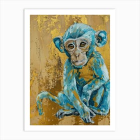 Baby Monkey Gold Effect Collage 3 Art Print