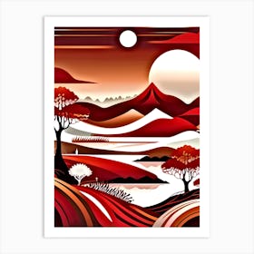 Red Landscape Art Print