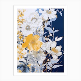 Yellow And Blue Flowers Art Print