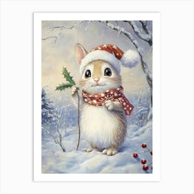 Santa Bunny 3 Art Print