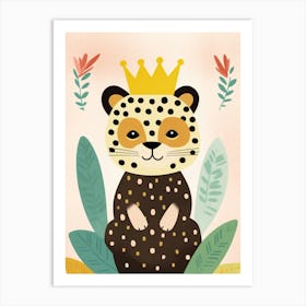 Little Jaguar 2 Wearing A Crown Art Print