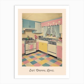 Vintage Kitchen Eat Drink Love Poster 3 Art Print