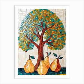 Mosaic Pear Tree 3 Art Print