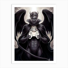 Devil Holding A Controller Art Print