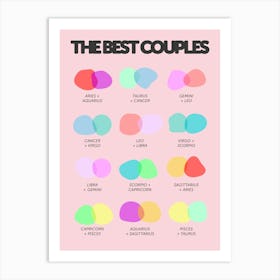 Zodiac Best Couples Art Print