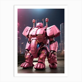 Pink Robot 1 Art Print