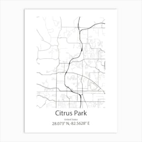 Citrus Hills,United States Minimalist Map Art Print