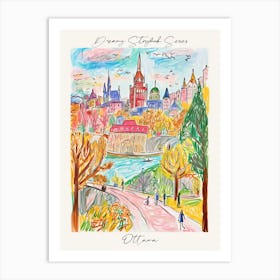 Poster Of Ottawa, Dreamy Storybook Illustration 1 Art Print