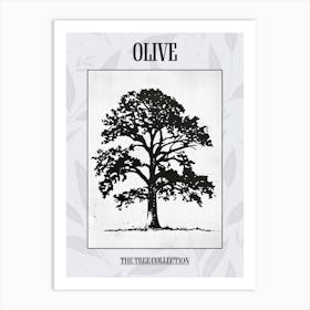 Olive Tree Simple Geometric Nature Stencil 2 Poster Art Print