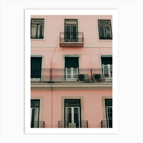 Pink Houses In Lisbon Art Print