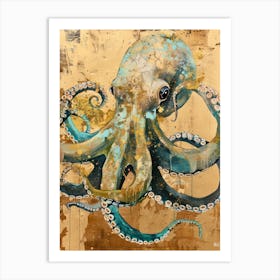 Dumbo Octopus Gold Effect Collage 2 Art Print