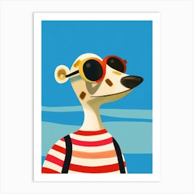 Little Meerkat 3 Wearing Sunglasses Art Print