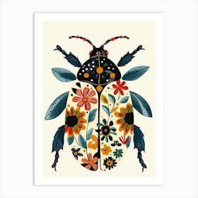 Colourful Insect Illustration June Bug 2 Art Print