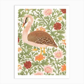 Goose William Morris Style Bird Art Print