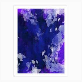 Abstract Watercolor Painting purple blue Art Print