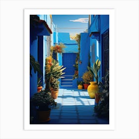 Blue Houses In Morocco 1 Art Print