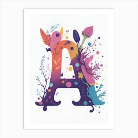 Colorful Letter A Illustration 40 Art Print