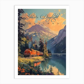 Vintage Shasta Daylight Train Poster Art Print