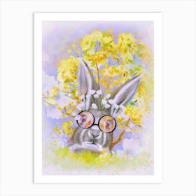 Autumn´s Reflection - Fall Rabbit Portrait Art Print