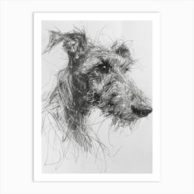  Redbone Dog Charcoal Line 1 Art Print