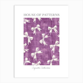 White And Purle Bows 3 Pattern Poster Art Print