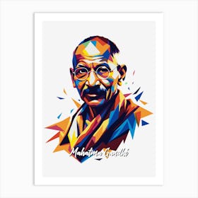 Mahatma Gandhi 03 Portrait WPAP Pop Art Art Print